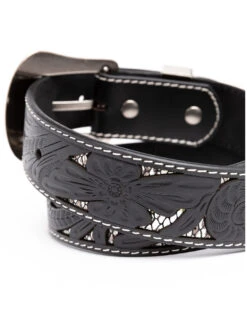 Shyanne Women's Tooled Floral Cut Out Underlay Western Belt