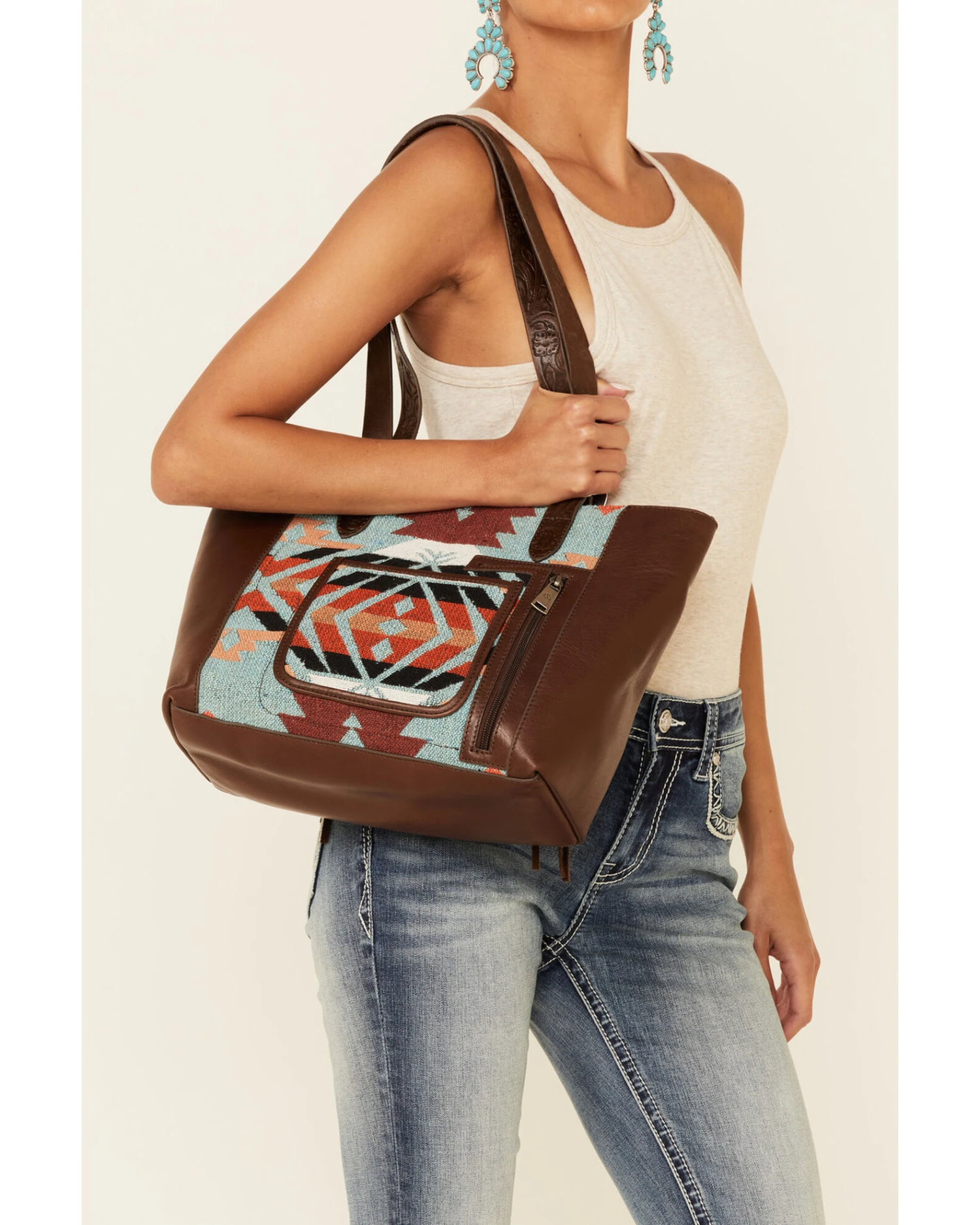 Shyanne Women's Southwestern Embroidered Tote Bag 3 Shyanne Women's Southwestern Embroidered Tote Bag