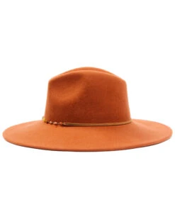 Shyanne Women's Rust Copper Beaded Rust Band Wool Felt Western Fedora Hat  -Shyanne Apparel Shop 2000339993 220 P3