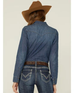 Shyanne Women's Dark Wash Shy Life Western Denim Shirt 8 Shyanne Women's Dark Wash Shy Life Western Denim Shirt -Shyanne Apparel Shop 2000351308 401 P3