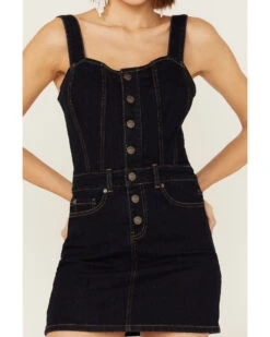 Shyanne Women's Dark Wash Denim Button Mini Dress -Shyanne Apparel Shop 2000358487 416 P3