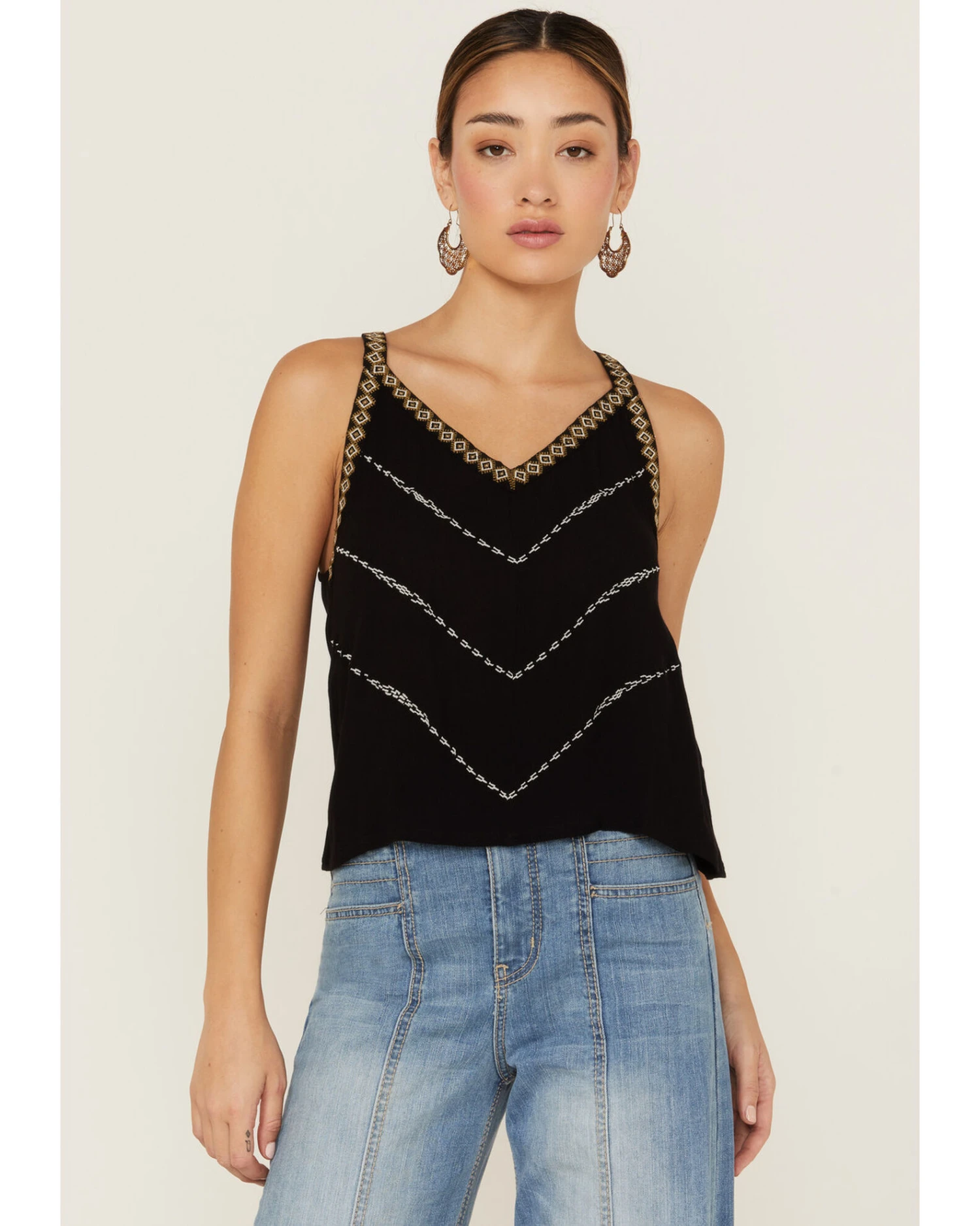 Shyanne Women's Southwestern Embroidered V-Neck Cami 3 Shyanne Women's Southwestern Embroidered V-Neck Cami