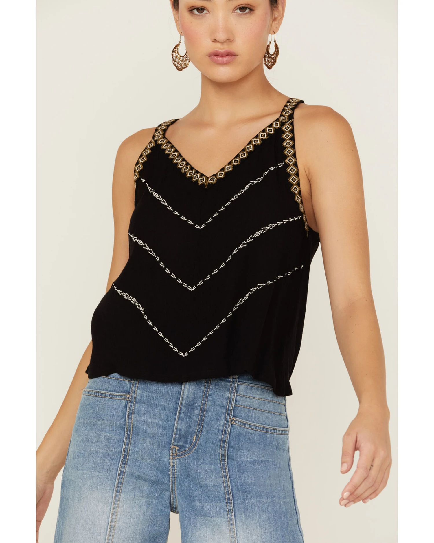 Shyanne Women's Southwestern Embroidered V-Neck Cami 4 Shyanne Women's Southwestern Embroidered V-Neck Cami - Image 2