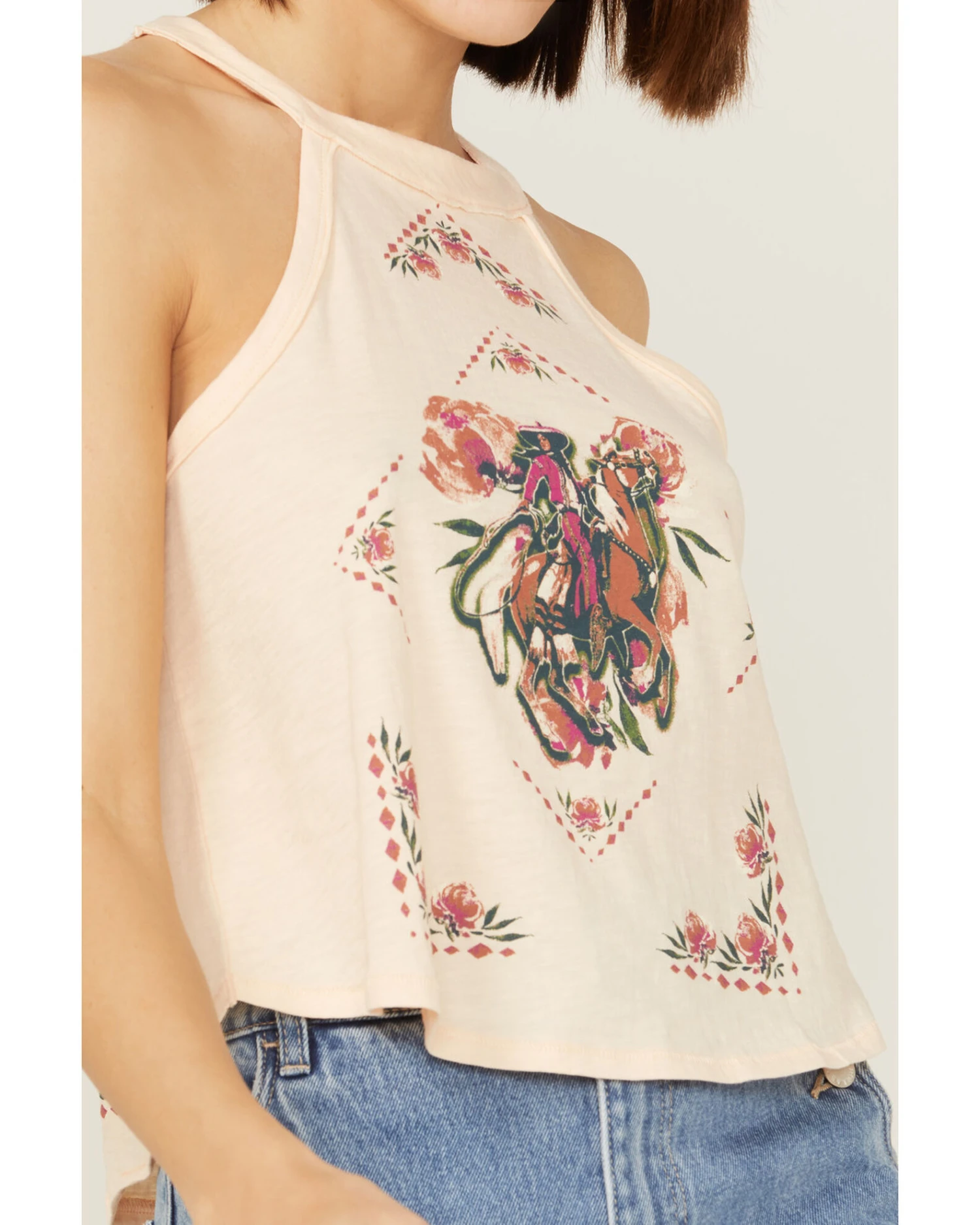 Shyanne Women's Vaquera Floral Graphic Halter Top 4 Shyanne Women's Vaquera Floral Graphic Halter Top - Image 2