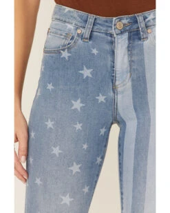 Shyanne Women's Stars & Stripes Print High Rise Super Flare Jeans 9 Shyanne Women's Stars & Stripes Print High Rise Super Flare Jeans -Shyanne Apparel Shop 2000358728 414 P2