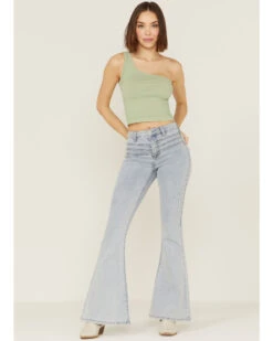 Shyanne Women's Light Wash High Rise Front Yoke Flare Jeans -Shyanne Apparel Shop 2000358741 412 P1