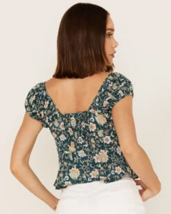 Shyanne Women's Floral Print Flounce Top -Shyanne Apparel Shop 2000364763 443 P4