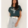 Shyanne Women's Southwestern Eagle Cropped Graphic Tee -Shyanne Apparel Shop 2000364770 443 P1