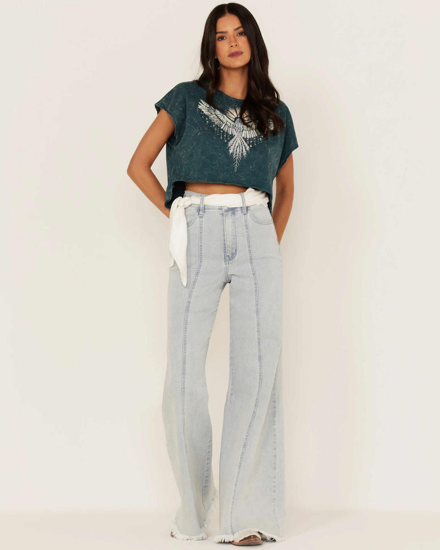 Shyanne Women's Southwestern Eagle Cropped Graphic Tee 4 Shyanne Women's Southwestern Eagle Cropped Graphic Tee - Image 2