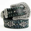 Shyanne Women's Silver Distressed Croc Turquoise & Rhinestone Bling Belt -Shyanne Apparel Shop 2000365818 020 P1