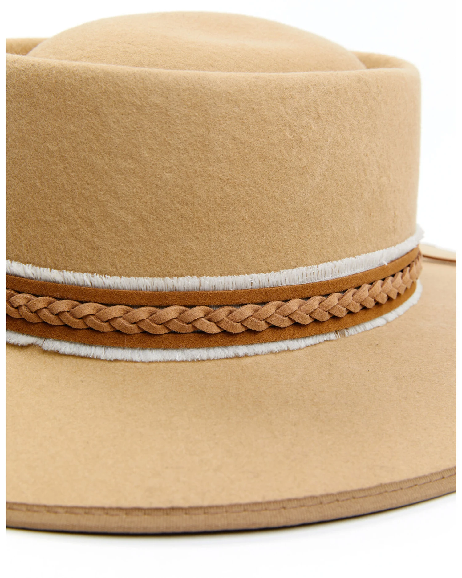 Shyanne Women's Wool Felt Braided Faux Leather Ribbon Western Hat 4 Shyanne Women's Wool Felt Braided Faux Leather Ribbon Western Hat - Image 2