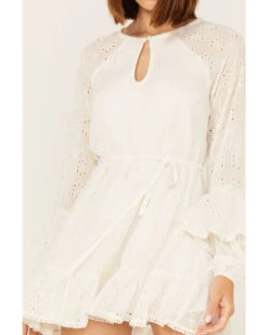 Shyanne Women's Eyelet Lace Long Sleeve Mini Dress -Shyanne Apparel Shop 2000372956 103 P3