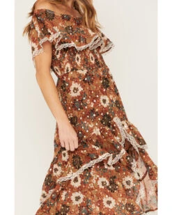 Shyanne Women's Floral Print Off-Shoulder Ruffle Maxi Dress 8 Shyanne Women's Floral Print Off-Shoulder Ruffle Maxi Dress -Shyanne Apparel Shop 2000372967 203 P3