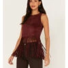 Shyanne Women's Faux Suede Fringe Tank Top  -Shyanne Apparel Shop 2000373017 646 P1
