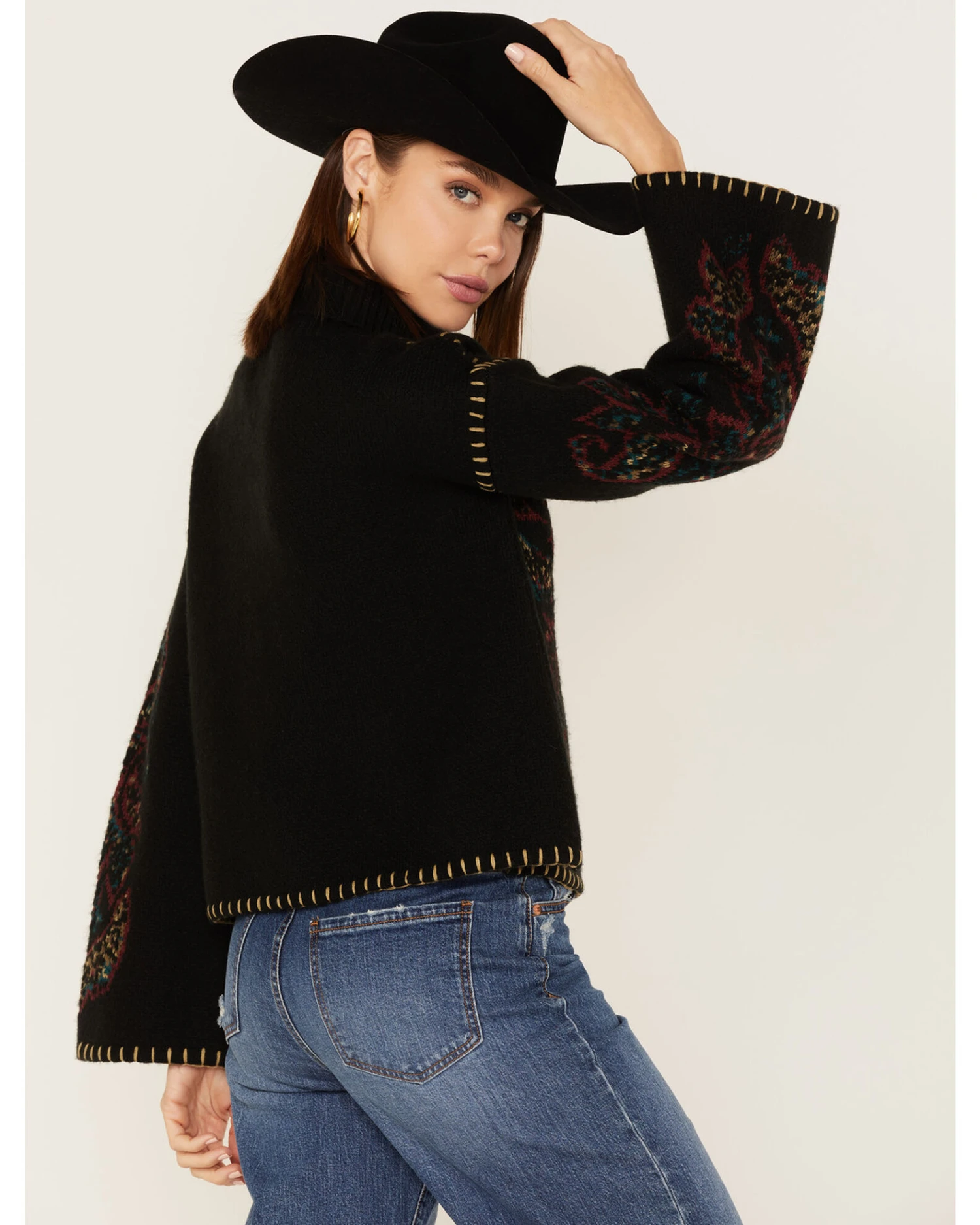 Shyanne Women's Paisley Knit Turtleneck Sweater 5 Shyanne Women's Paisley Knit Turtleneck Sweater - Image 3