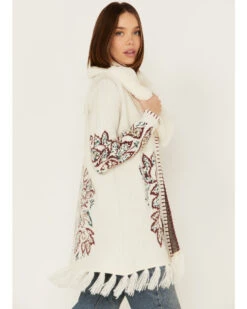 Shyanne Women's Paisley Knit Fringe & Faux Fur Cardigan -Shyanne Apparel Shop 2000373040 103 P2
