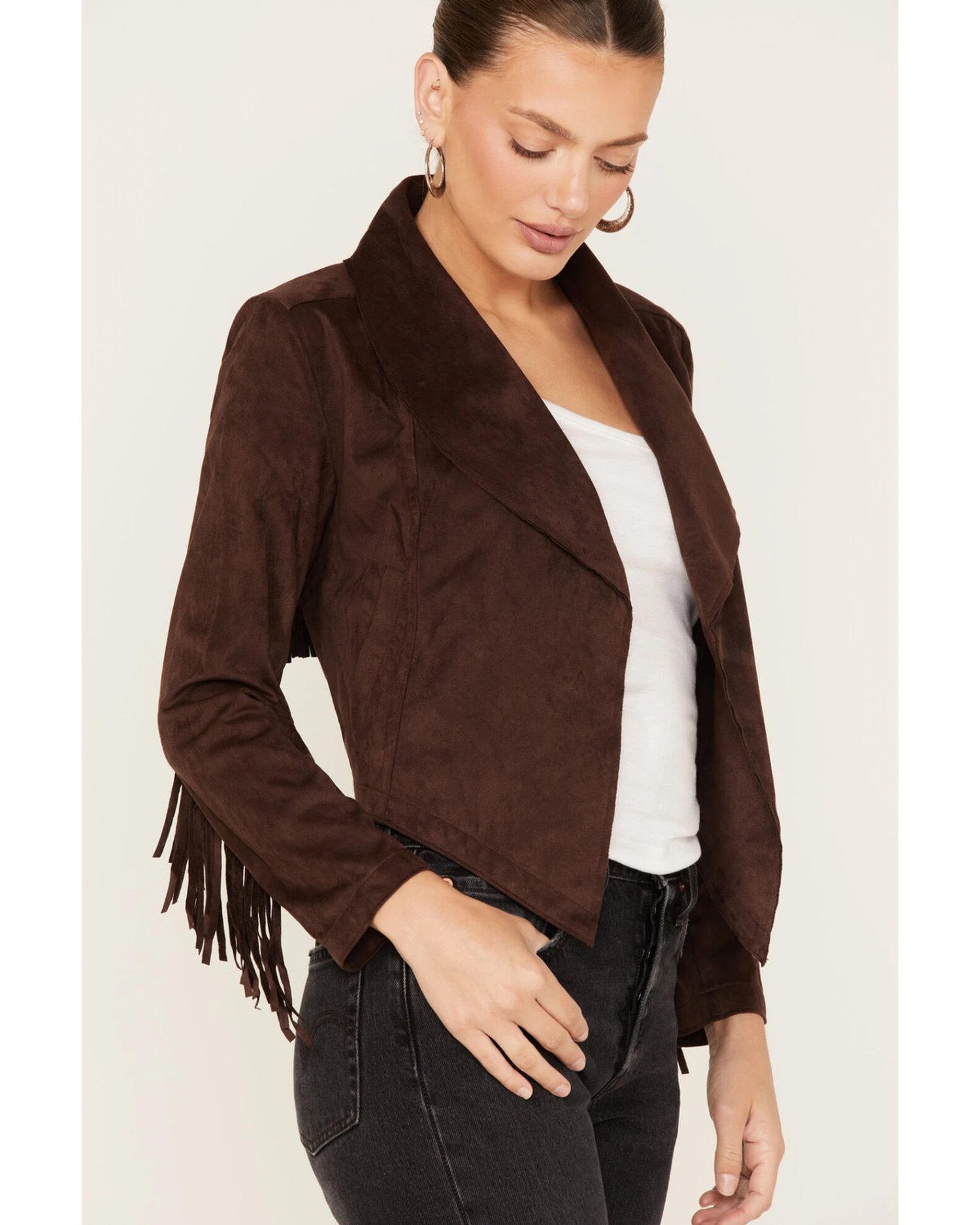 Shyanne Women's Fringe Faux Suede Jacket 4 Shyanne Women's Fringe Faux Suede Jacket - Image 2