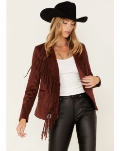 Shyanne Women's Fringe Faux Suede Blazer -Shyanne Apparel Shop 2000373362 203 P1