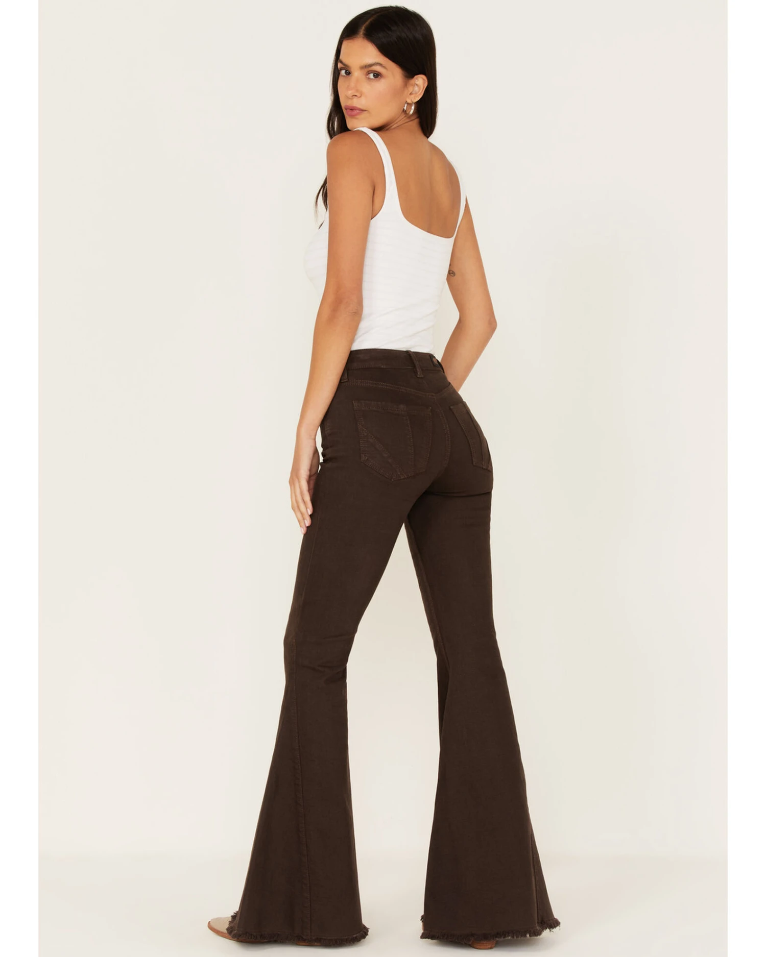 Shyanne Women's Mid Rise Super Flare Jeans 3 Shyanne Women's Mid Rise Super Flare Jeans