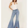 Shyanne Women's Light Wash High Rise Super Flare Tulip Jeans -Shyanne Apparel Shop 2000373377 412 P1