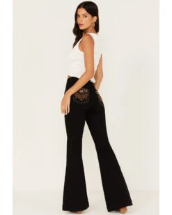 Shyanne Women's Dark Wash High Rise Embroidered Stretch Flare Jeans -Shyanne Apparel Shop 2000373383 001 P3