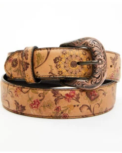 Shyanne Women's Estampada Ochre Kimono Floral Print Western Belt