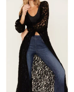 Shyanne Women's Chenille Lace Duster Kimono -Shyanne Apparel Shop 2000380647 001 P3