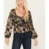Shyanne Women's Floral Print Burnout Top -Shyanne Apparel Shop 2000380667 401 P1
