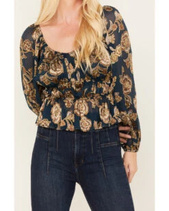 Shyanne Women's Floral Print Burnout Top 8 Shyanne Women's Floral Print Burnout Top -Shyanne Apparel Shop 2000380667 401 P3