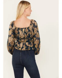 Shyanne Women's Floral Print Burnout Top 9 Shyanne Women's Floral Print Burnout Top -Shyanne Apparel Shop 2000380667 401 P4