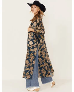 Shyanne Women's Burnout Floral Print Kimono 9 Shyanne Women's Burnout Floral Print Kimono -Shyanne Apparel Shop 2000380671 401 P4