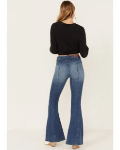 Shyanne Women's Medium Wash High Rise Eden Stretch Flare Jeans -Shyanne Apparel Shop 2000381363 414 P3