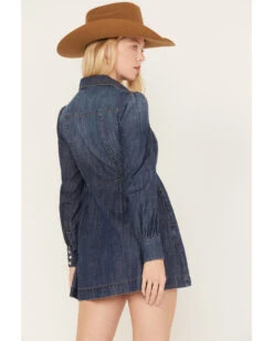 Shyanne Women's Medium Wash Long Sleeve Denim Shirt Dress -Shyanne Apparel Shop 2000381369 414 P4