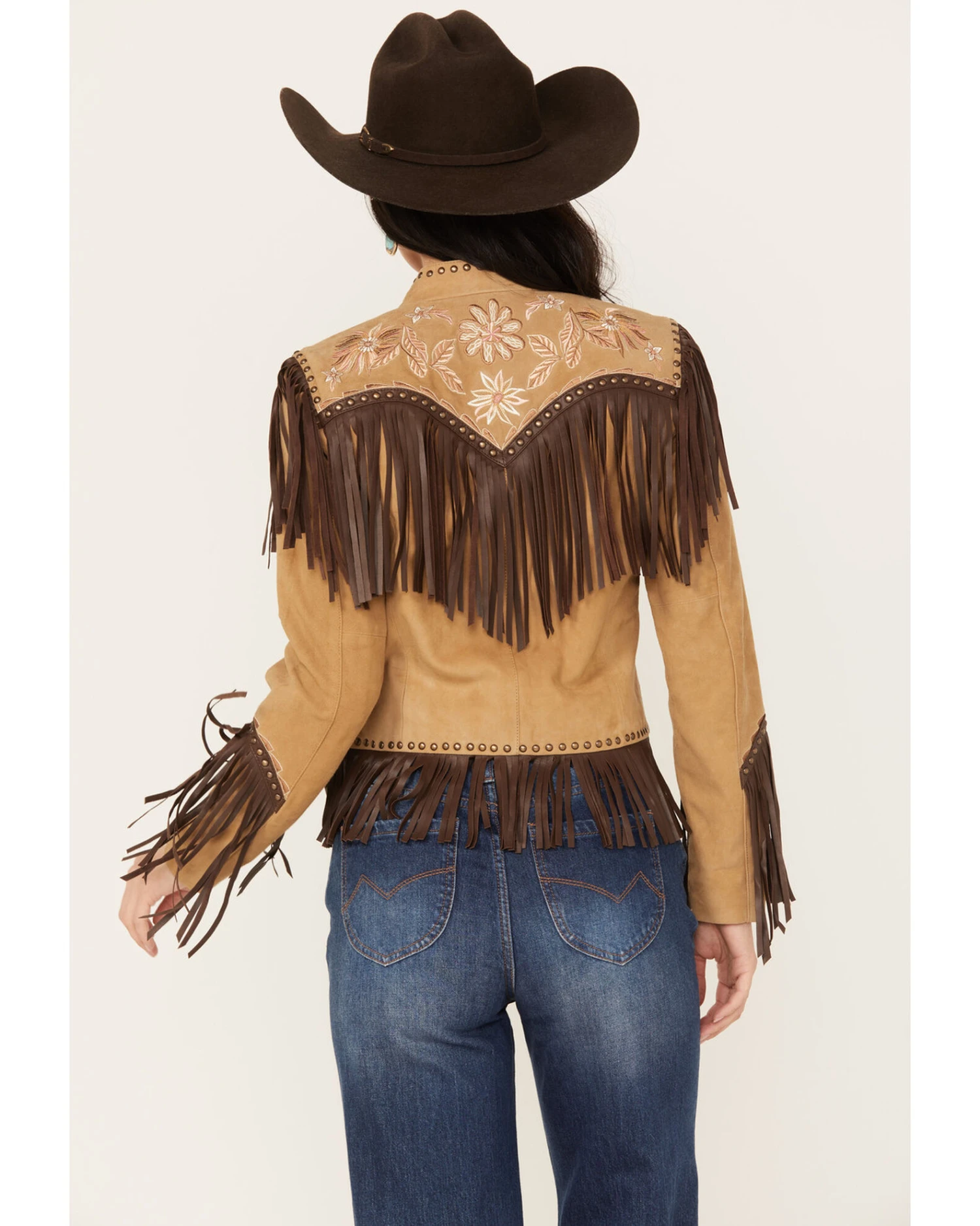 Shyanne Women's Embroidered Suede Fringe Jacket 5 Shyanne Women's Embroidered Suede Fringe Jacket - Image 3