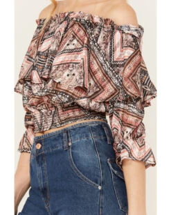 Shyanne Women's Ruffle Off Shoulder Chiffon Top -Shyanne Apparel Shop 2000382838 202 P3