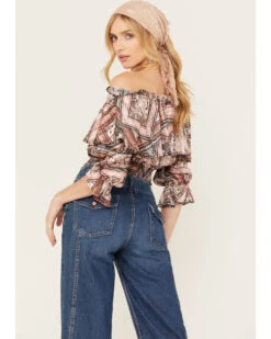 Shyanne Women's Ruffle Off Shoulder Chiffon Top -Shyanne Apparel Shop 2000382838 202 P4