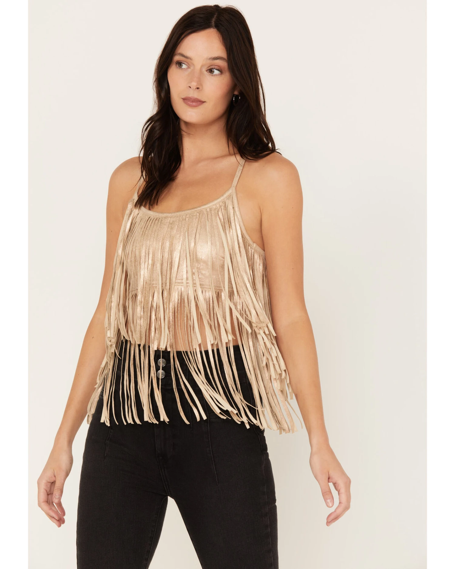 Shyanne Women's Cropped Fringe Tank Top 3 Shyanne Women's Cropped Fringe Tank Top