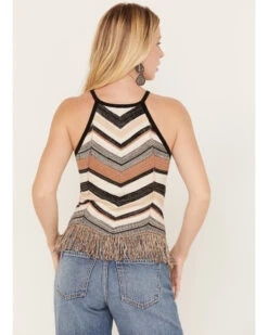 Shyanne Women's Zig Zag Fringe Halter Sweater Tank  -Shyanne Apparel Shop 2000382861 251 P4