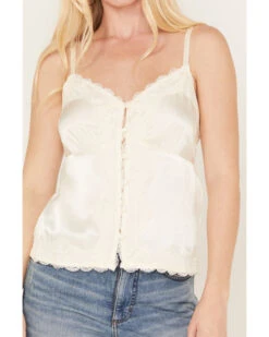 Shyanne Women's Button Front Lace Trimmed Tank Top -Shyanne Apparel Shop 2000382863 110 P3