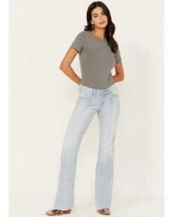 Shyanne Women's Light Wash Low Rise Seamed Bootcut Jeans -Shyanne Apparel Shop 2000383329 413 P1