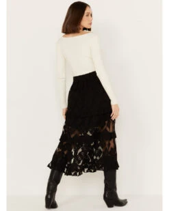 Shyanne Women's Diamond Embroidered Mesh Skirt -Shyanne Apparel Shop 2000386670 001 P3 1