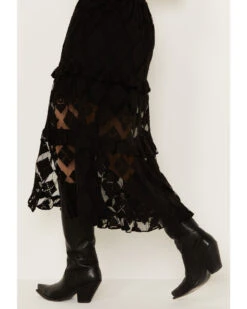 Shyanne Women's Diamond Embroidered Mesh Skirt -Shyanne Apparel Shop 2000386670 001 P4