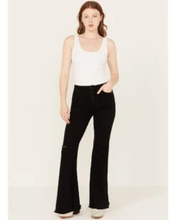 Shyanne Women's High Rise Destructed Super Flare Stretch Jeans -Shyanne Apparel Shop 2000386845 001 P1